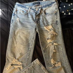 ripped low rise flare jeans from aero perfect condition